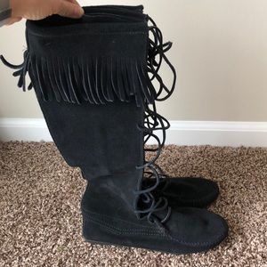 Suede Moccasin Boots